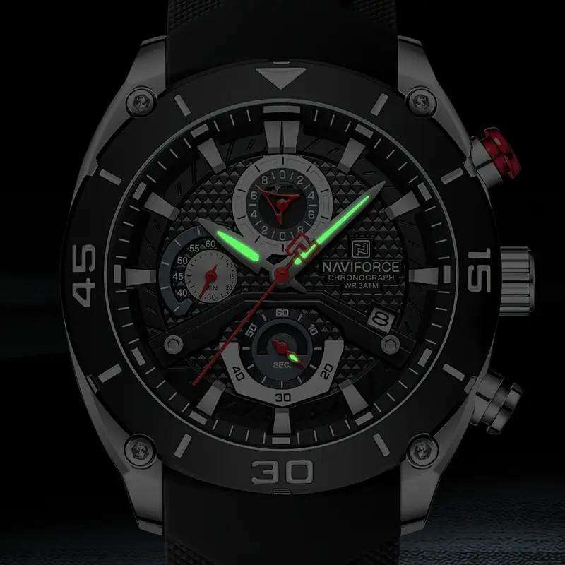 Naviforce NF8038 Chronograph Analogue Watch with Black Strap