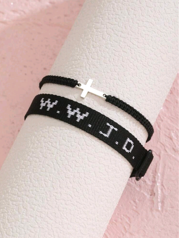 WWJD Bracelet Set - Black
