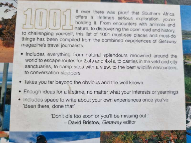 GETAWAY'S 1001 PLACES TO SEE BEFORE YOU DIE Places and things to do in SOUTHERN AFRICA ( Getaway )