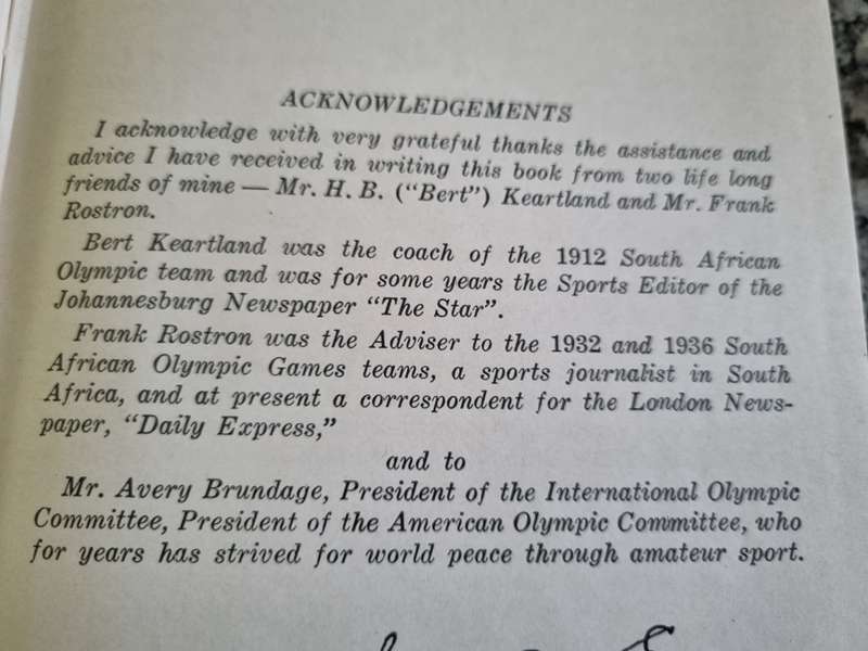 SPRINGBOKS OF THE OLYMPIAD IRA G EMERY ( Springbok Athletes at the Olympic Games - published 1956 )