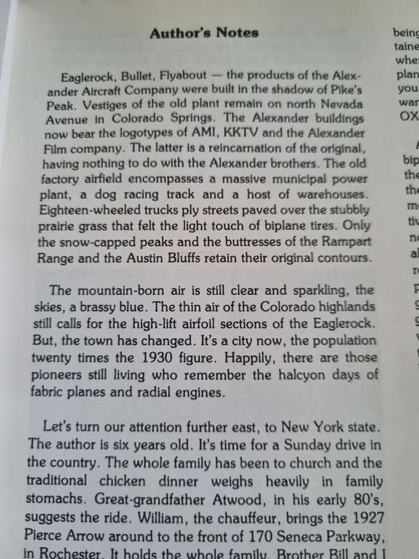 ALEXANDER EAGLEROCK A History of the Aircraft Company Col. JOHN A  de VRIES  (  aviation )