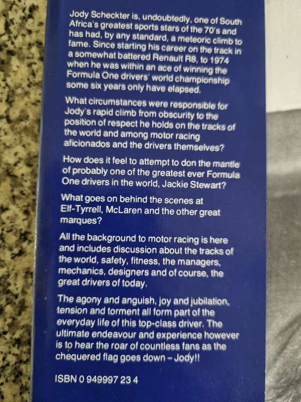 JODY AN AUTOBIOGRAPHY  ( Jody Schecter a South African Motor Racing Driver ) Note Ex School Library