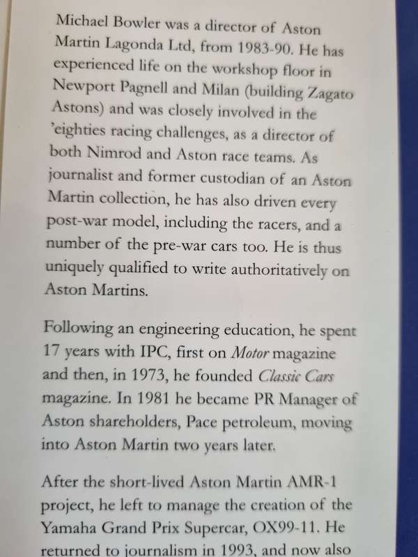 ASTON MARTIN THE LEGEND MICHAEL BOWLER  (  sports  high performance cars  )