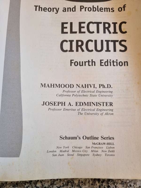 SCHAUM'S OUTLINES ELECTRIC CIRCUITS FOURTH EDITION MAHMOOD NAHVI JOSEPH EDMINISTER