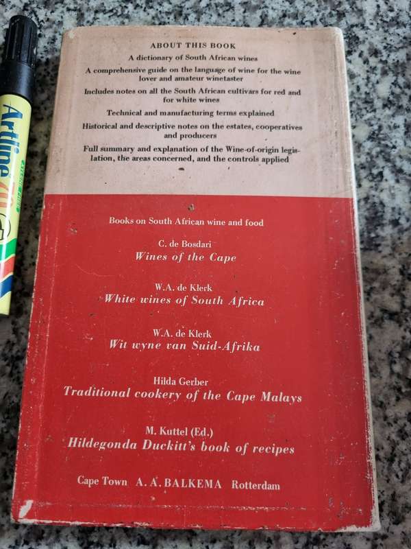 THE SOUTH AFRICAN WINE DICTIONARY E H BOLSMANN 1977