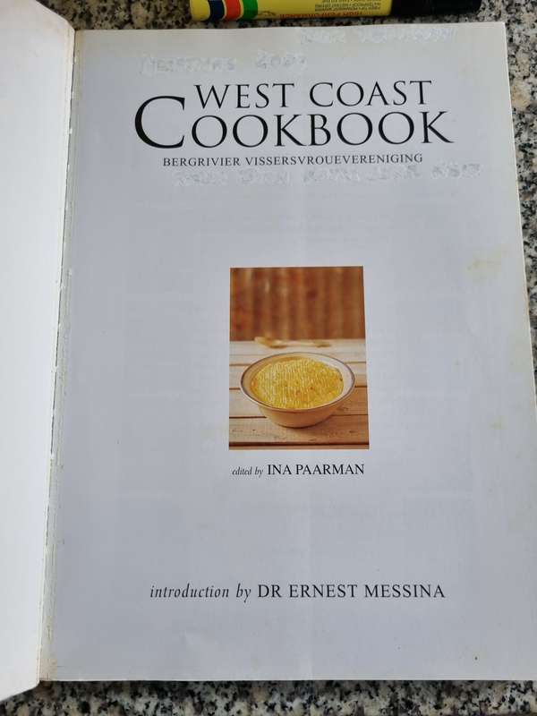WEST COAST COOKBOOK Bergrivier Vissersvrouvereniging edited by INA PAARMAN English recipes