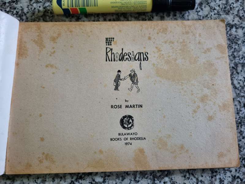 MEET THE RHODESIANS  by ROSE MARTIN Books of Rhodesia 1974 ( Rhodesiana  )