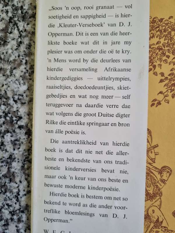 D J OPPERMAN KLEUTER VERSEBOEK Agste Druk 1973