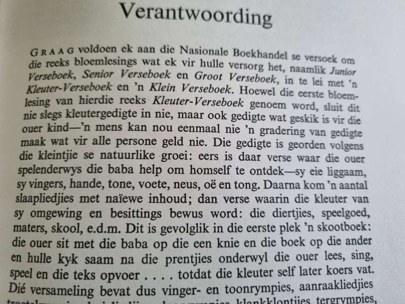 D J OPPERMAN KLEUTER VERSEBOEK Agste Druk 1973