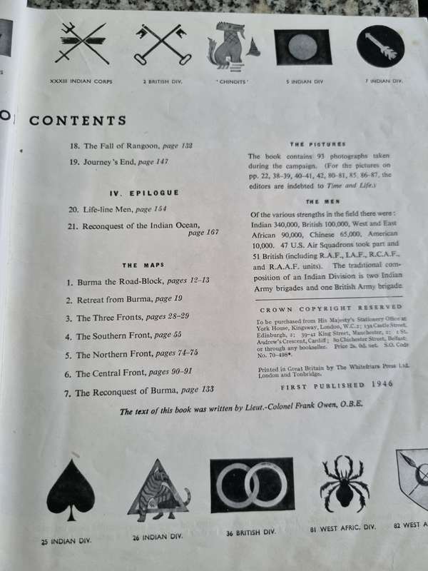 THE CAMPAIGN IN BURMA Lieut - Colonel FRANK OWEN O B E 1946