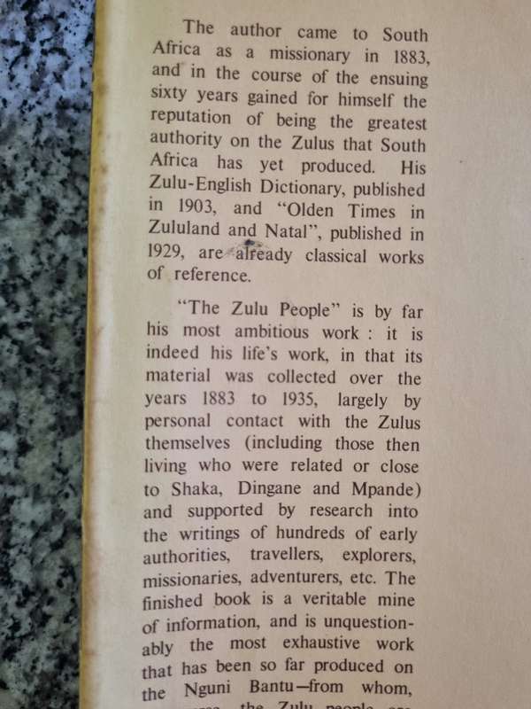 THE ZULU PEOPLE As they Were Before the White Man Came A T BRYANT