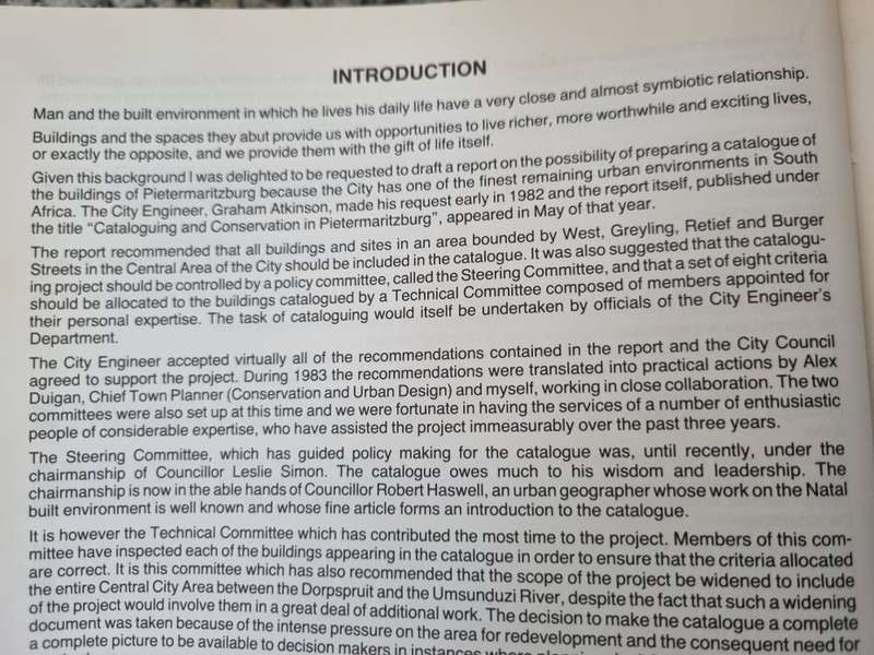 THE BUILDINGS OF PIETERMARITZBURG VOLUME 1 Editor  BRIAN BASSETT