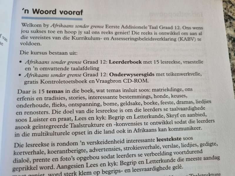 AFRIKAANS SONDER GRENSE 12 Eerste Additionele Taal