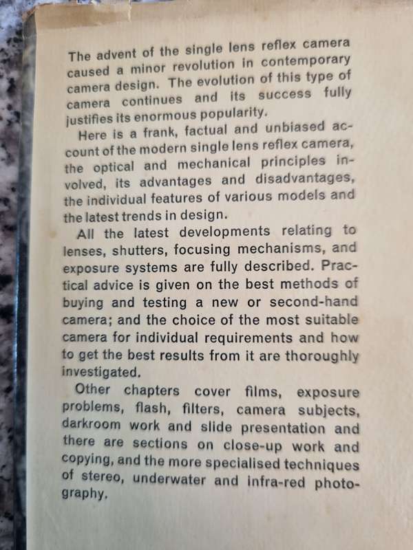 35mm SINGLE LENS REFLEX MANUAL G GORDON BATES 1964 (vintage camera developing negatives photographs
