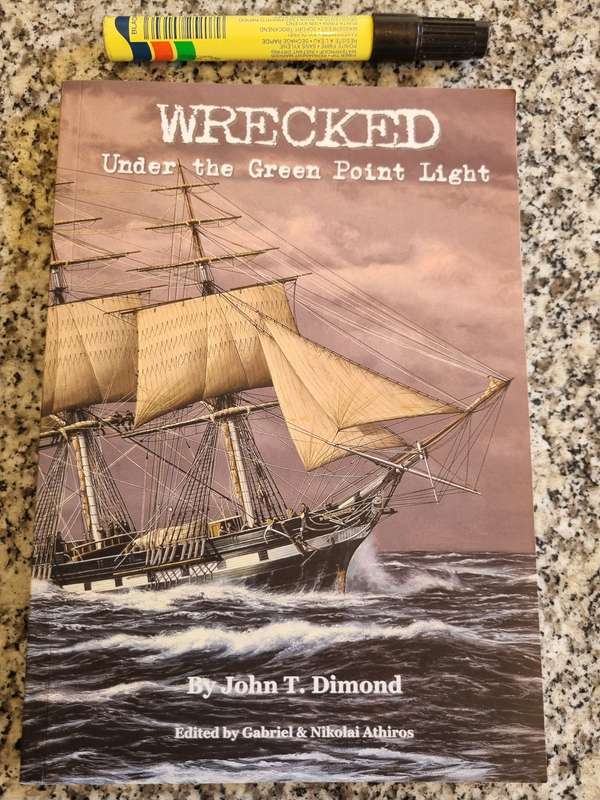 WRECKED UNDER THE GREEN POINT LIGHT by JOHN T DIMOND SHIPWRECKS ( Cape Town South Africa lighthouse