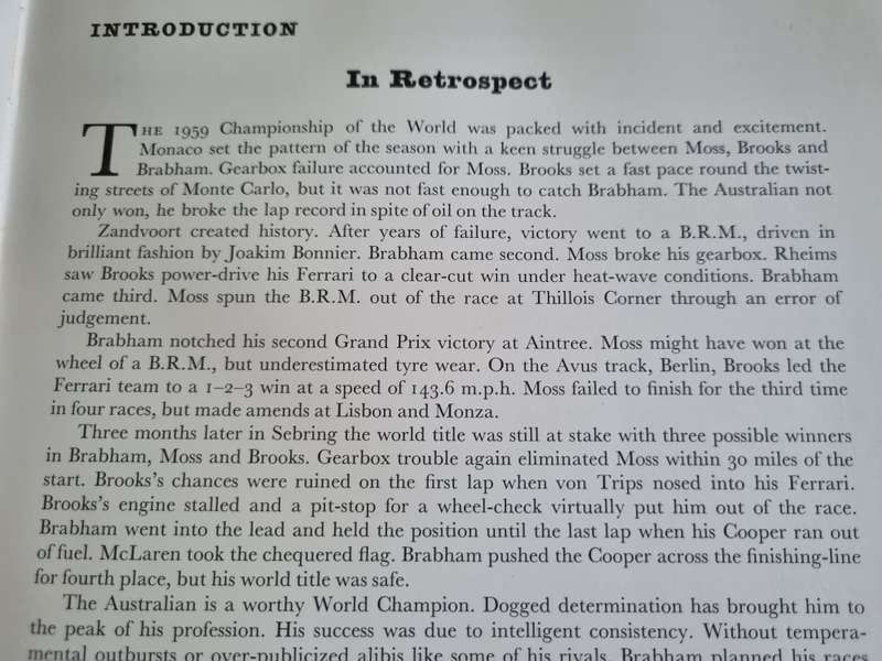 GRAND PRIX WORLD CHAMPIONSHIP LOUIS T STANLEY Fwd. Jack Brabham 1960 includes racing personalities