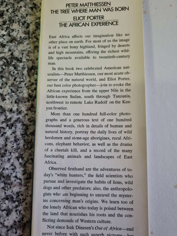 THE TREE WHERE MAN WAS BORN PETER MATTIESSEN with Photography ELLIOT PORTER The AFRICAN EXPERIENCE