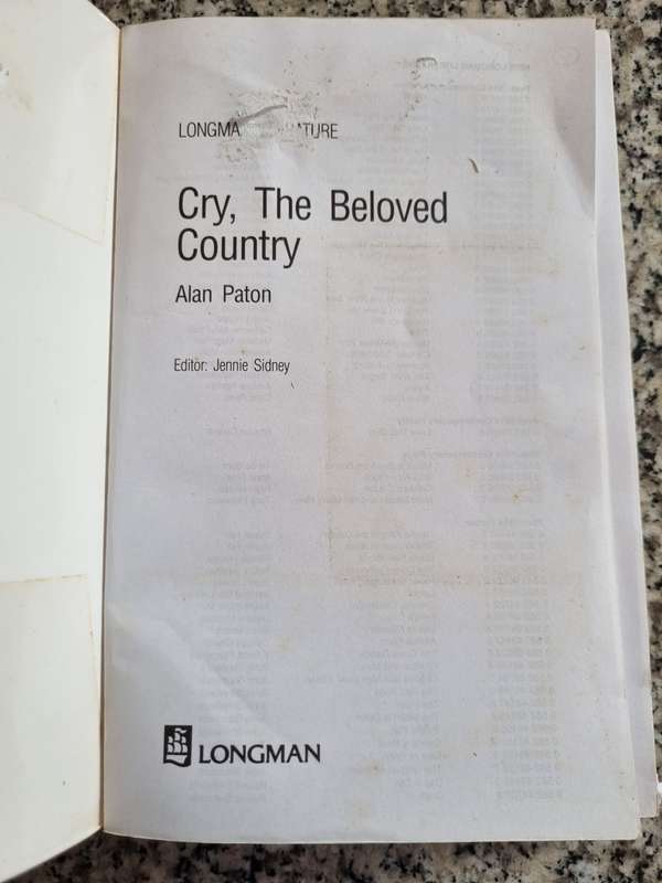 CRY THE BELOVED COUNTRY ALAN PATON includes Background and Introduction Study Notes Longman