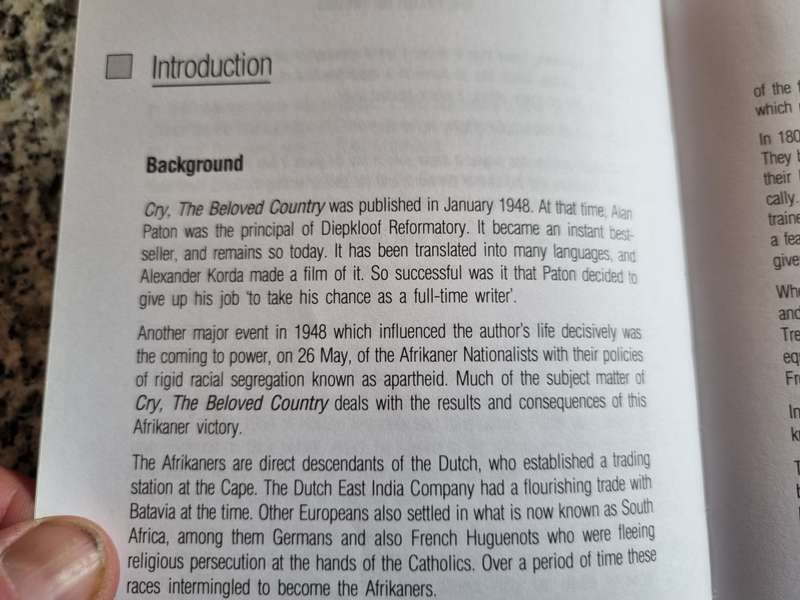 CRY THE BELOVED COUNTRY ALAN PATON includes Background and Introduction Study Notes Longman