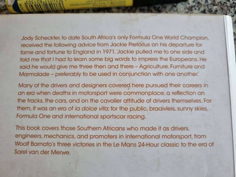 SOUTHERN AFRICAN MOTORSPORT HEROES AGRICULTURE FURNITURE & MARMALADE incl Jody & Ian Scheckter