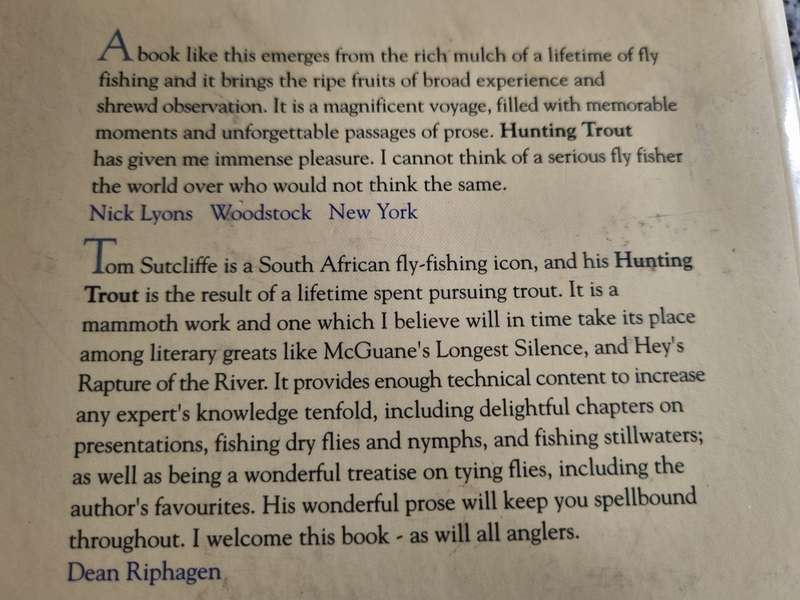 HUNTING TROUT Angles and Anecdotes on Trout Fishing  by and SIGNED by TOM SUTCLIFFE
