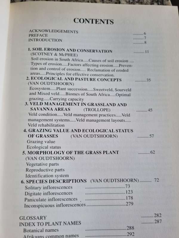 A GUIDE TO GRASSES of SOUTH AFRICA FRITS van OUDTSHOON  Signed  ( includes veld management & erosion