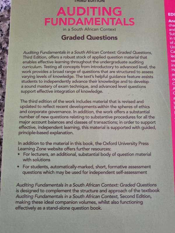 AUDITING FUNDAMENTALS 2nd Ed S A CONTEXT PLUS GRADED QUESTIONS 3rd Edition