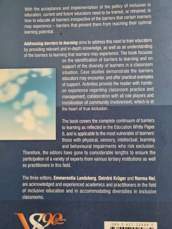 ADDRESSING BARRIERS TO LEARNING A S A Perspective 2008 EMMERENTIA LANDSBERG