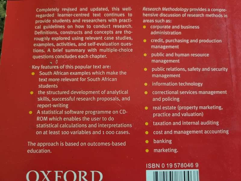 RESEARCH METHODOLOGY SECOND EDITION J C WELMAM S J KRUGER