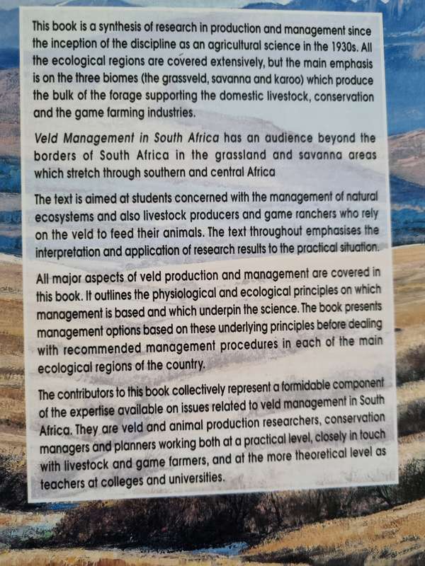 VELD MANAGEMENT IN SOUTH AFRICA Edited by NEIL TAINTON (  farming agriculture livestock )