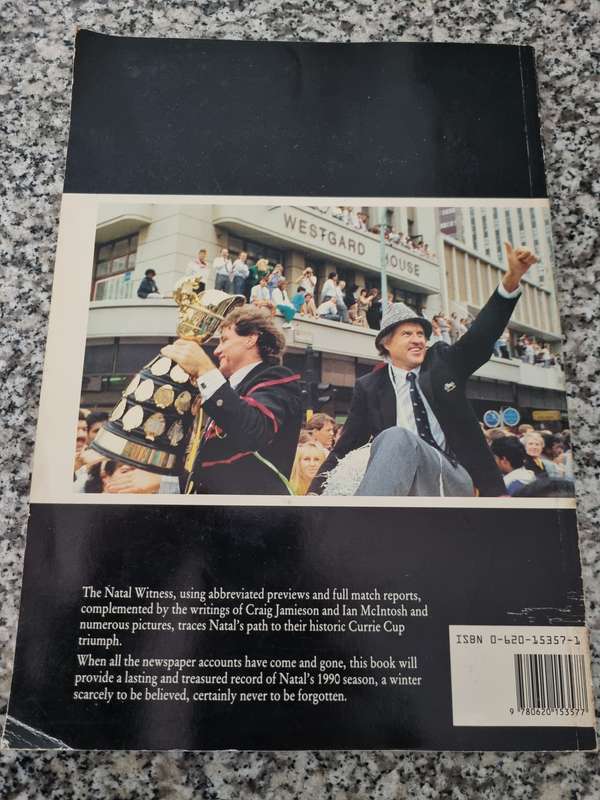 SIGNED by JOHN BISHOP & 2 OTHERS Road to Glory Pictorial Record of NATAL `s Currie Cup Triumph Rugby
