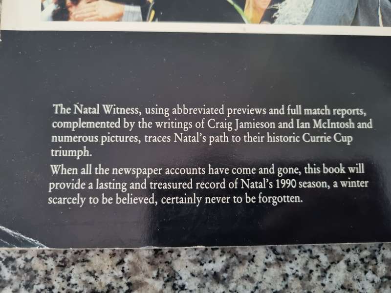 SIGNED by JOHN BISHOP & 2 OTHERS Road to Glory Pictorial Record of NATAL `s Currie Cup Triumph Rugby