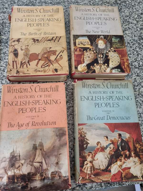 4 books A HISTORY OF THE ENGLISH SPEAKING PEOPLES WINSTON S CHURCHILL  all four books D/j Poor