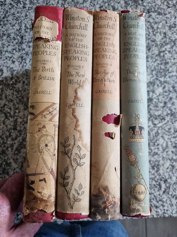 4 books A HISTORY OF THE ENGLISH SPEAKING PEOPLES WINSTON S CHURCHILL  all four books D/j Poor