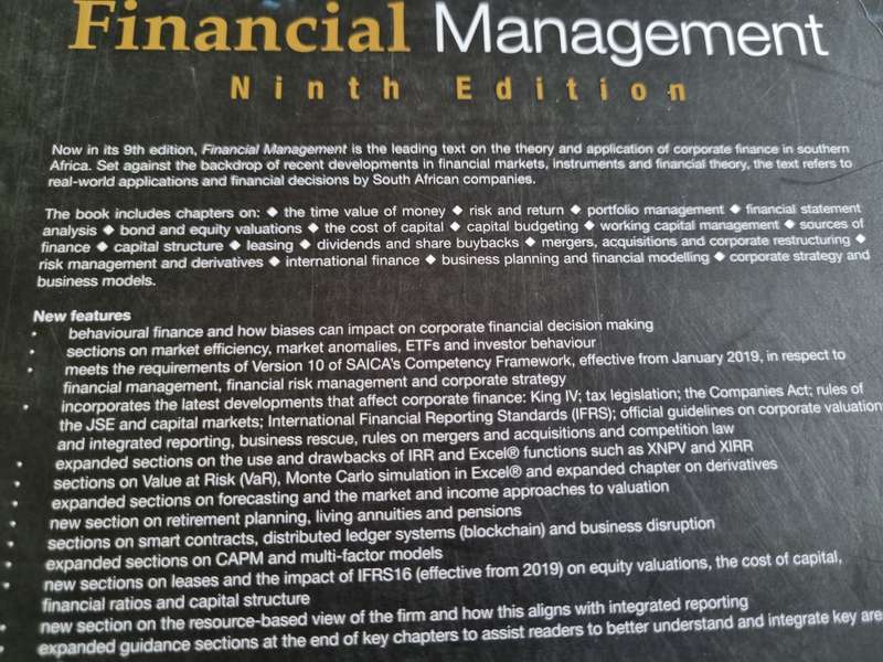 FINANCIAL MANAGEMENT NINTH EDITION CARLOS CORREIA JUTA  ( 9th Edition )