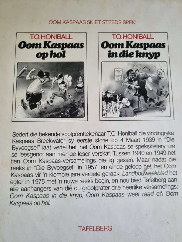 T O HONIBALL OOM KASPAAS MAAK 'n PLAN Hardeband 1979