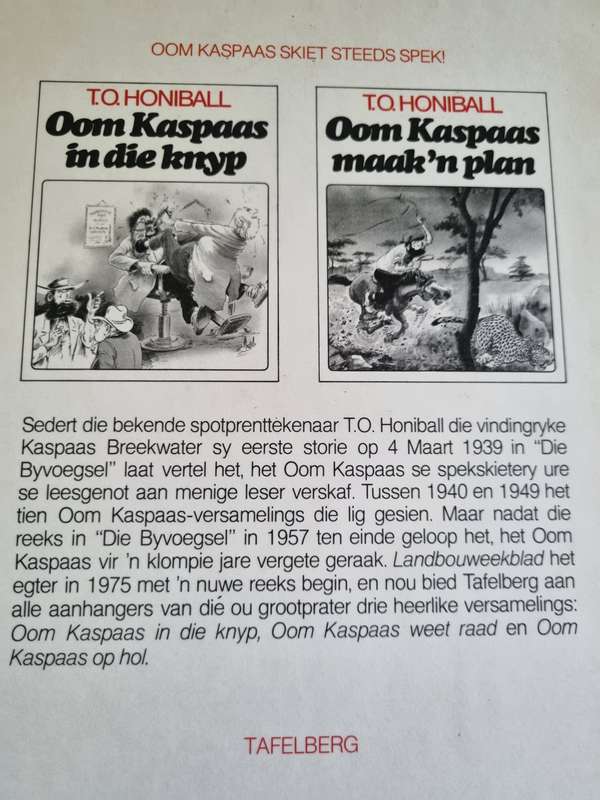 T O HONIBALL OOM KASPAAS Op Hol Hardeband 1979