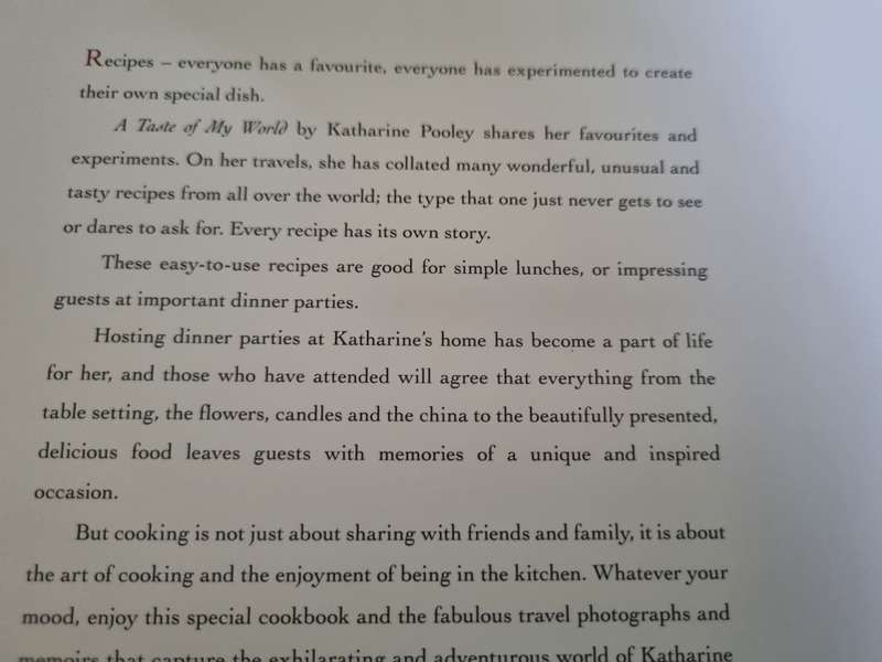 A TASTE OF MY WORLD KATHARINE POOLEY ( Signed ) Cookbook in Slipcase