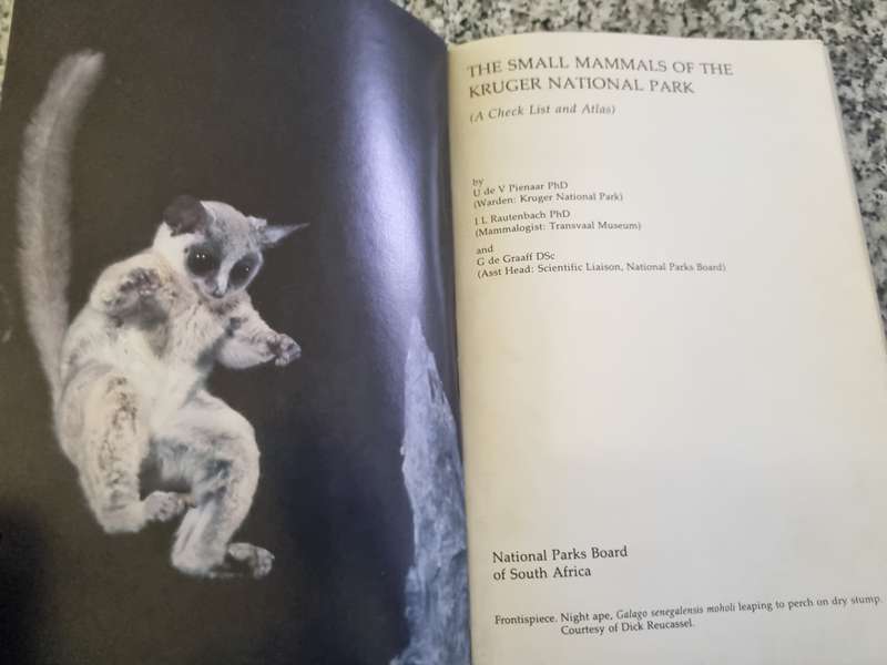 THE SMALL MAMMALS OF THE KRUGER NATIONAL PARK Check List & Atlas U DE V PIENAAR et al