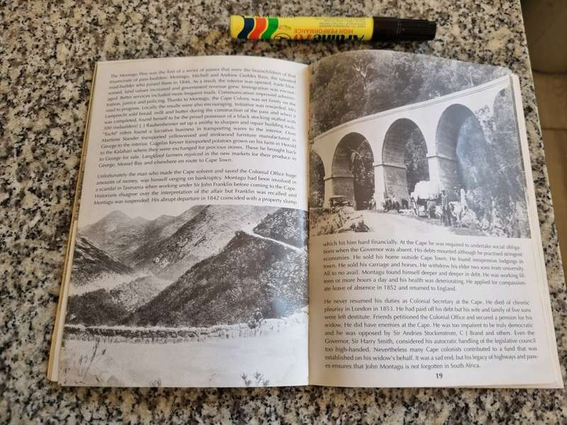 MONTAGU PASS  (Booklet on the history of mountain pass near George Garden Route )