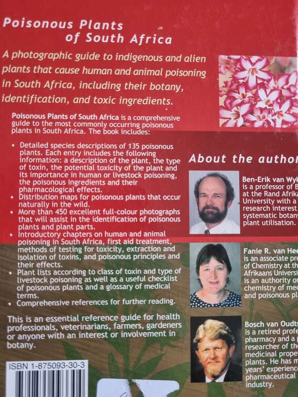 POISONOUS PLANTS OF SOUTH AFRICA BEN ERIK van WYK et al incl. Livestock poisoning & classes of toxin