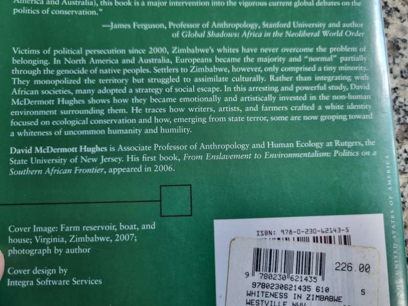 WHITENESS IN ZIMBABWE Race Lanscape and the Problem of Belonging  DAVID McDERMOTT HUGHES