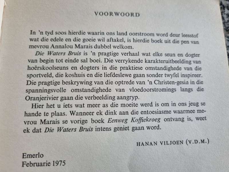 DIE WATERS BRUIS ANNALOU MARAIS (  vir kinders tussen 10 en 16 )