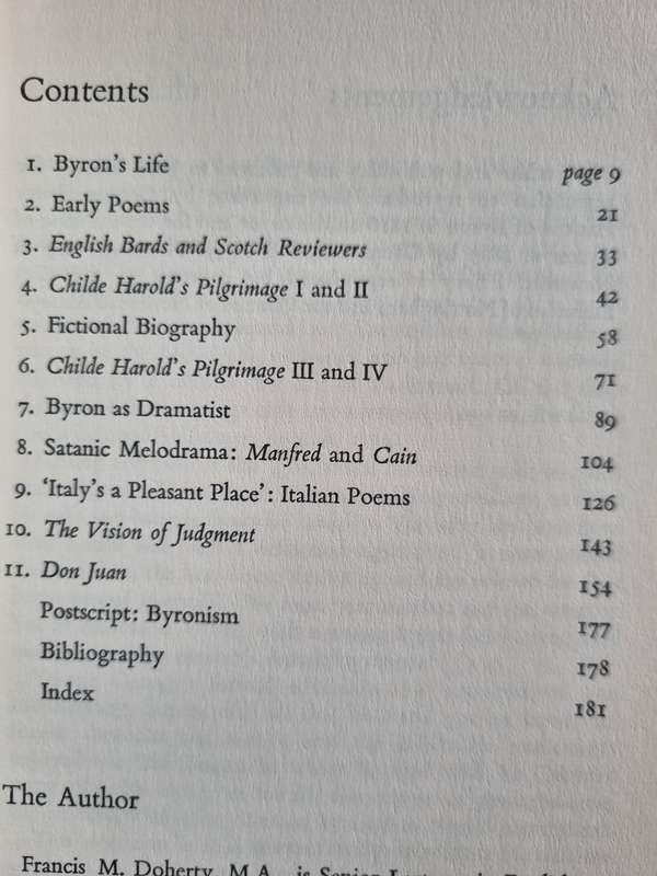 BYRON FRANCIS M DOHERTY Literature in Perspective