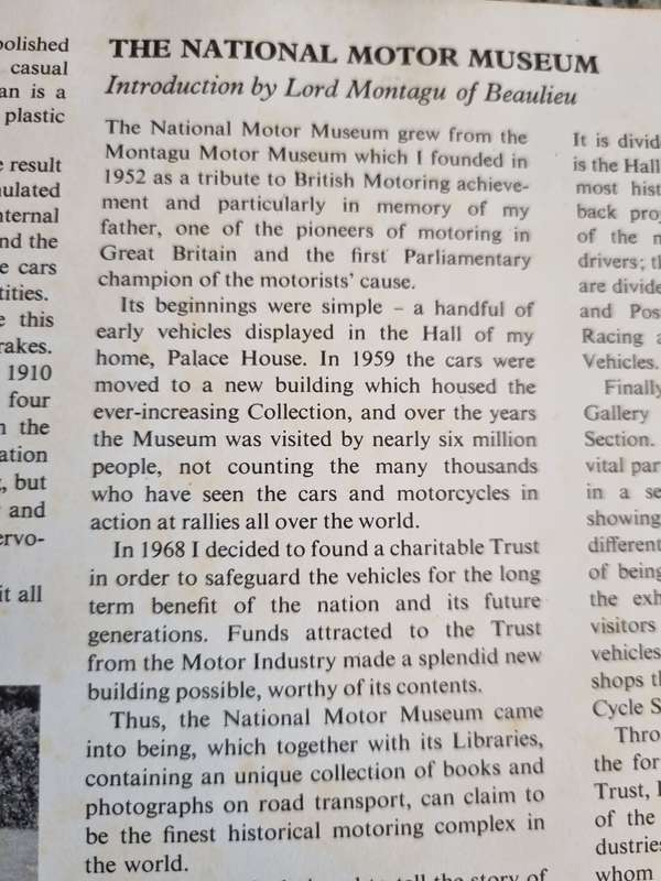 THE NATIONAL MUSEUM Lord Montague of BEAULIEU Great Britain 1972
