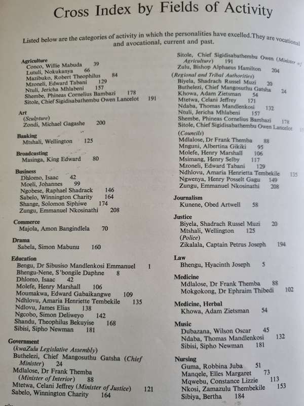 BLACK SOUTH AFRICANS 57 Profiles of NATAL'S LEADING BLACKS DEE SHIRLEY DEANE A WHO'S WHO 1978
