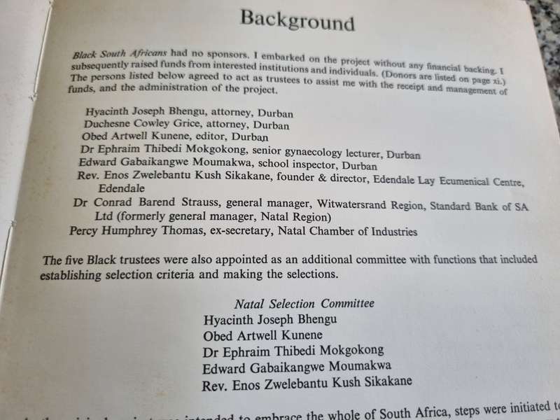 BLACK SOUTH AFRICANS 57 Profiles of NATAL'S LEADING BLACKS DEE SHIRLEY DEANE A WHO'S WHO 1978