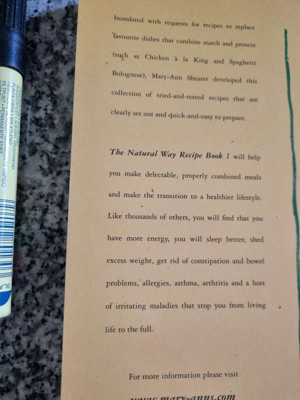 THE NATURAL WAY Recipe Book 1 MARY-ANN SHEARER Tried and Tested Recipes  from her WHOLEFOOD EMPORIUM