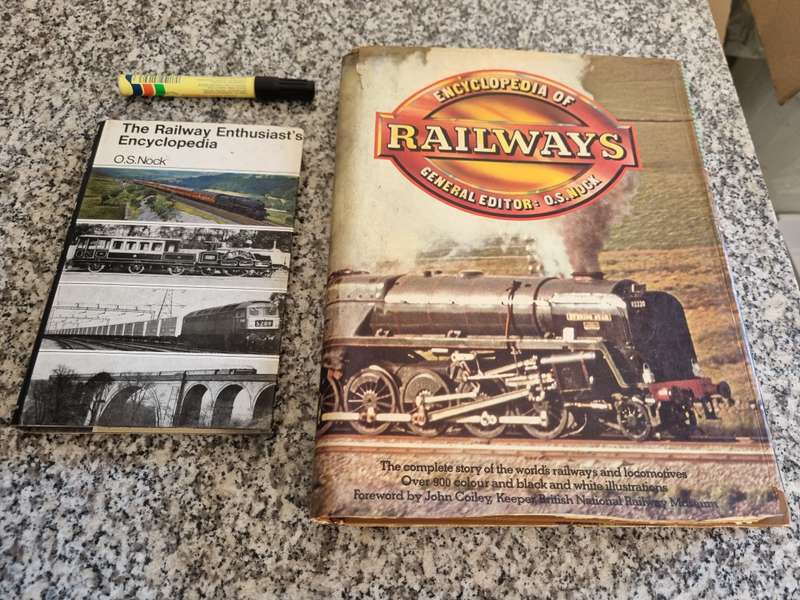 2 BOOKS Trains O S NOCK ENCYCLOPEDIA OF RAILWAYS +THE RAILWAY ENTHUSIAST's ENCYCLOPEDIA
