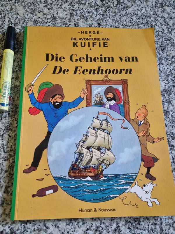 HERGE Die Advonture van Kuifie DIE GEHEIM VAN DE EENHOORN ( Afrikaans )